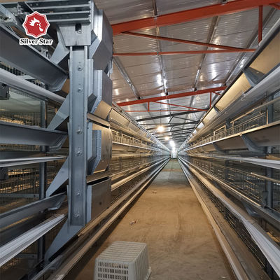 Hot-Dip Galvanized Layer Chicken Cage with Automatic Feeding, Egg Collection, and Manure Removal System